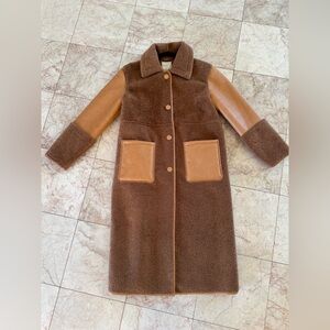 Avec Les Filles Brown and Tan Teddy Jacket